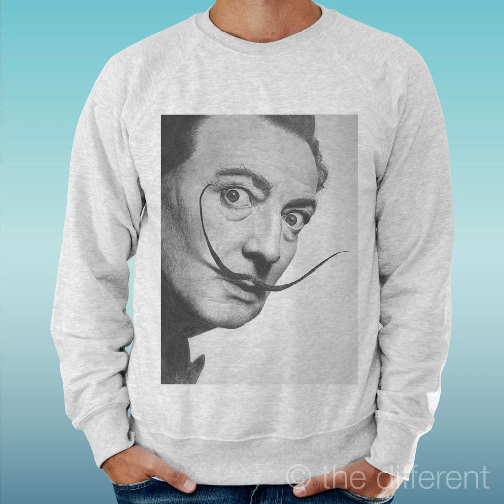Felpa Man Light Sweater Light Grey " Dalì Photo Art. Face " Unisex