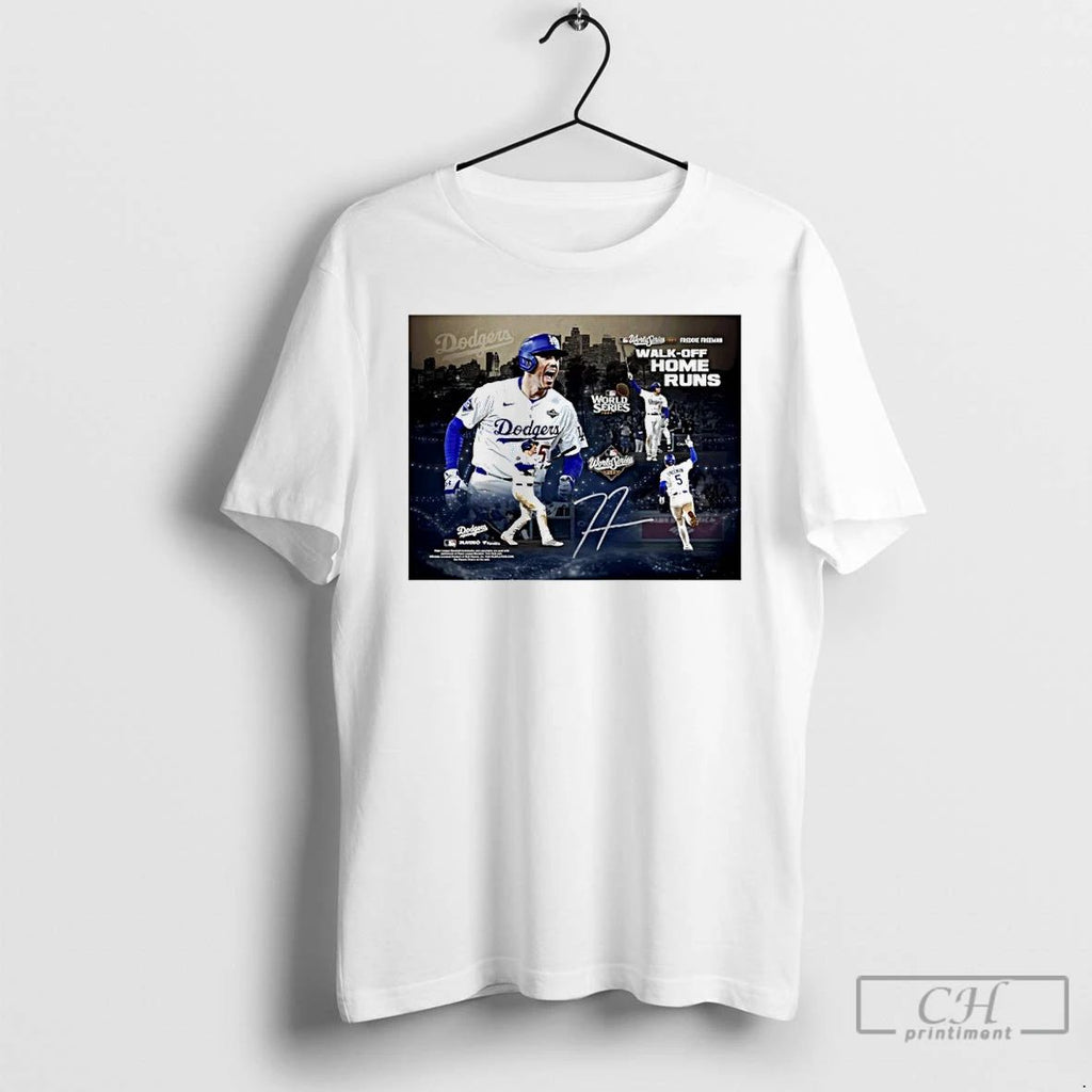 Classic Freddie Freeman Los Angeles Dodgers Autographed 2025 Postseason Moment T Shirts Unisex