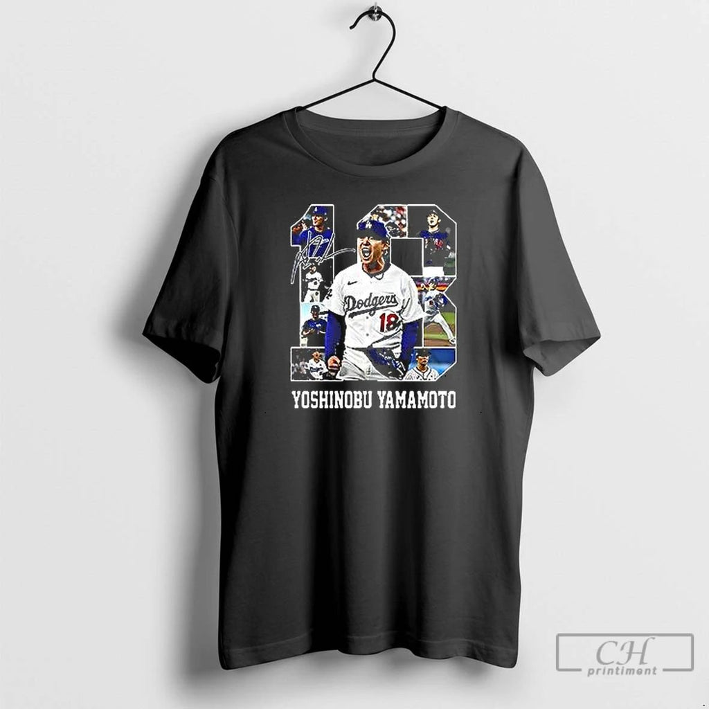 Premium Yoshinobu Yamamoto Number 18 Los Angeles Dodgers Scream T Shirts Unisex
