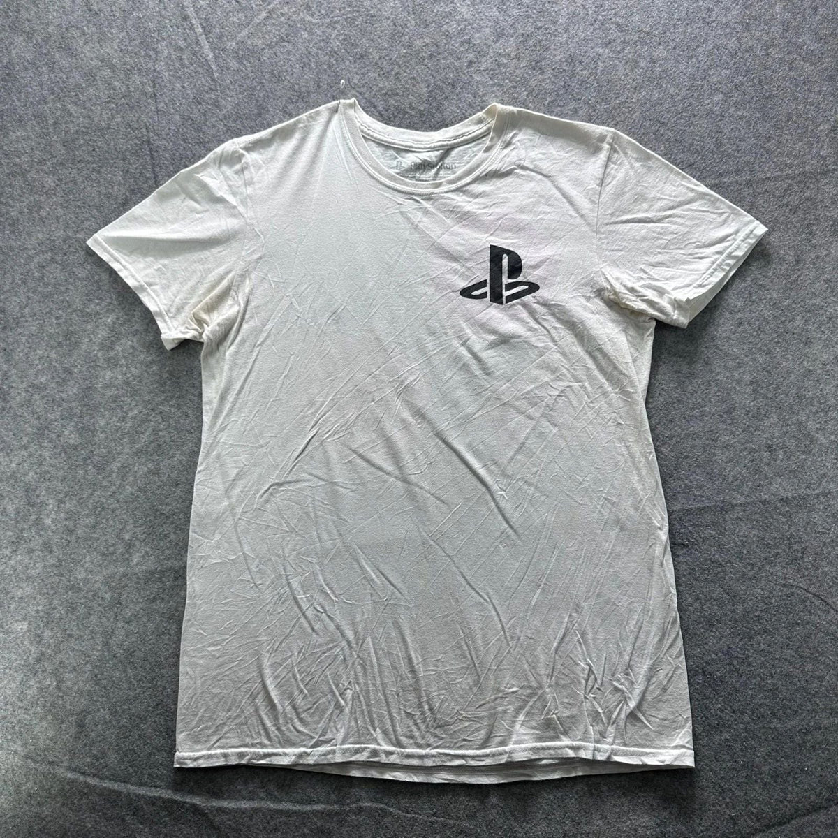 PlayStation Shirt Mens M White PlayStation Logo Graphic Tee Crewneck Tagless Unisex
