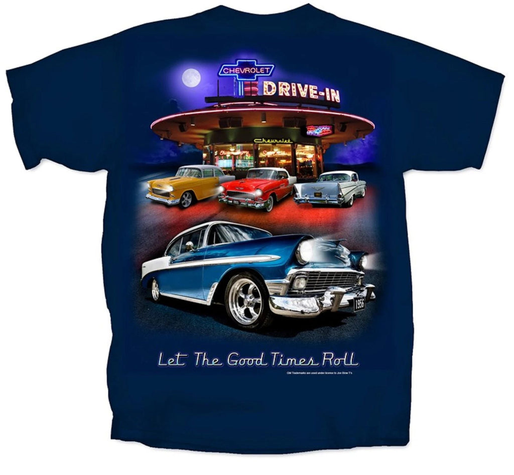 Chevy Tri-Five - Blue w/ 1955-1957 Bel Air 150 210 Drive In Scene Unisex