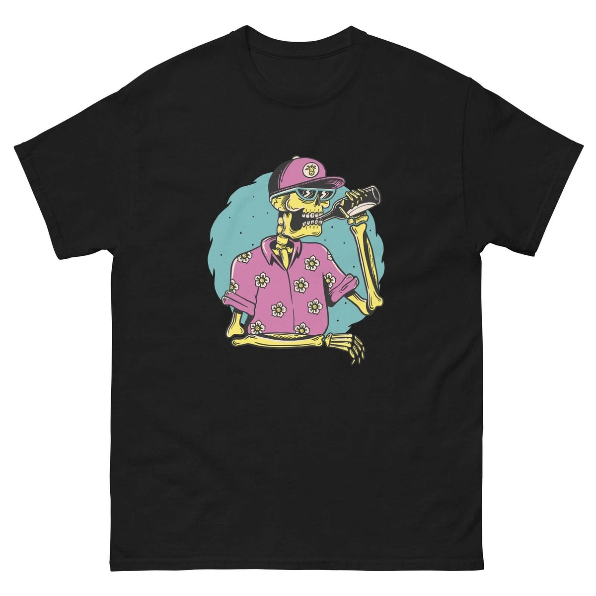 Unisex classic tee ummer Skull - Surf & Skate Style - Retro Beer Skeleton Design Unisex