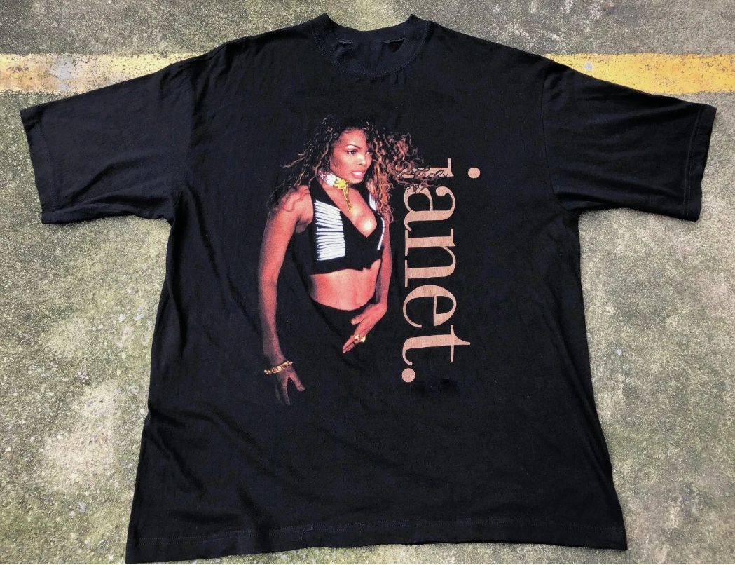 Janet Jackson World Tour 93-94 Cotton Black Unisex Shirt S-4XL Unisex