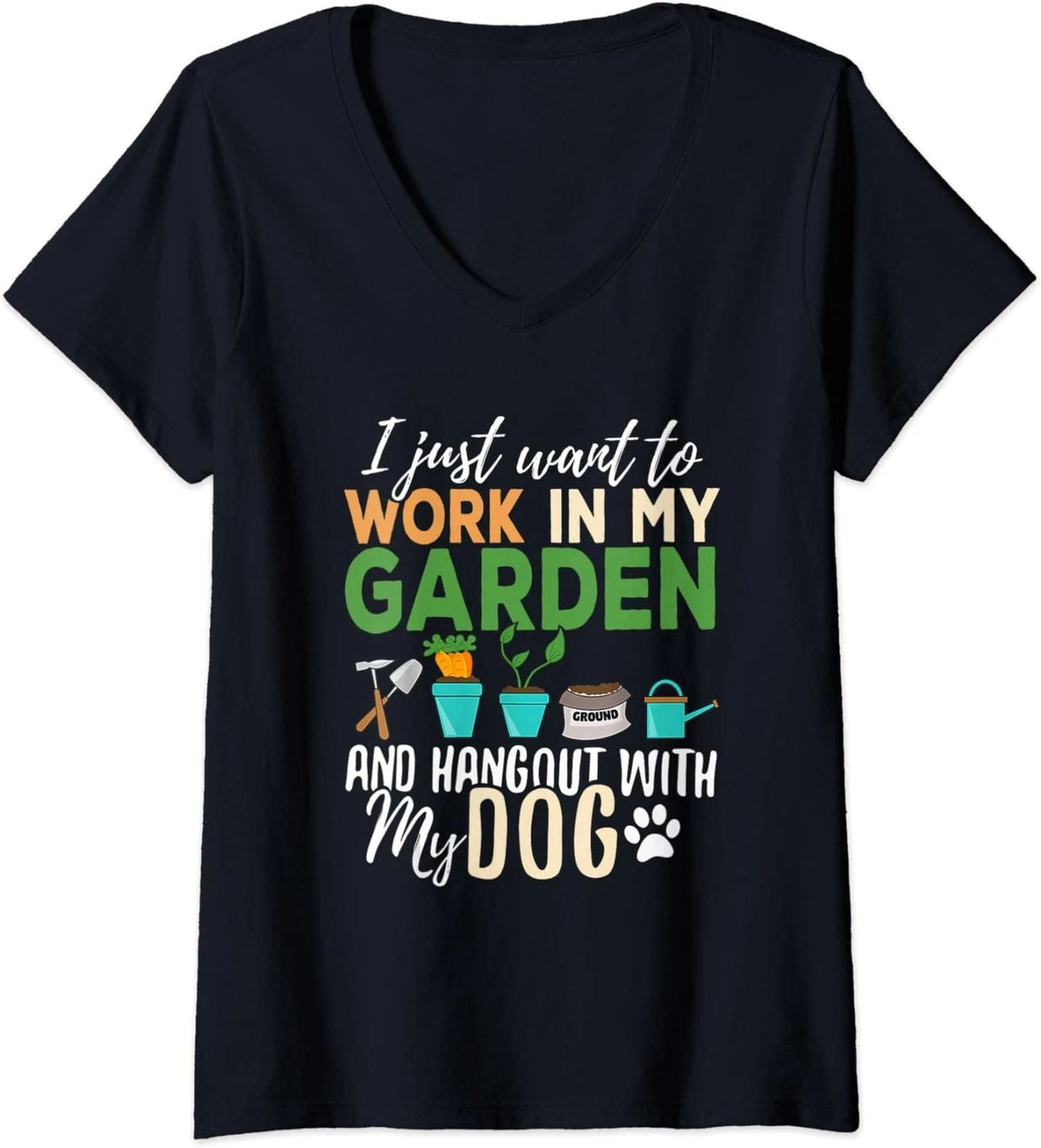 Gardening Dog Lover Gardener Garden Pet Gift Plants Ladies' O-Neck Tshirt Unisex