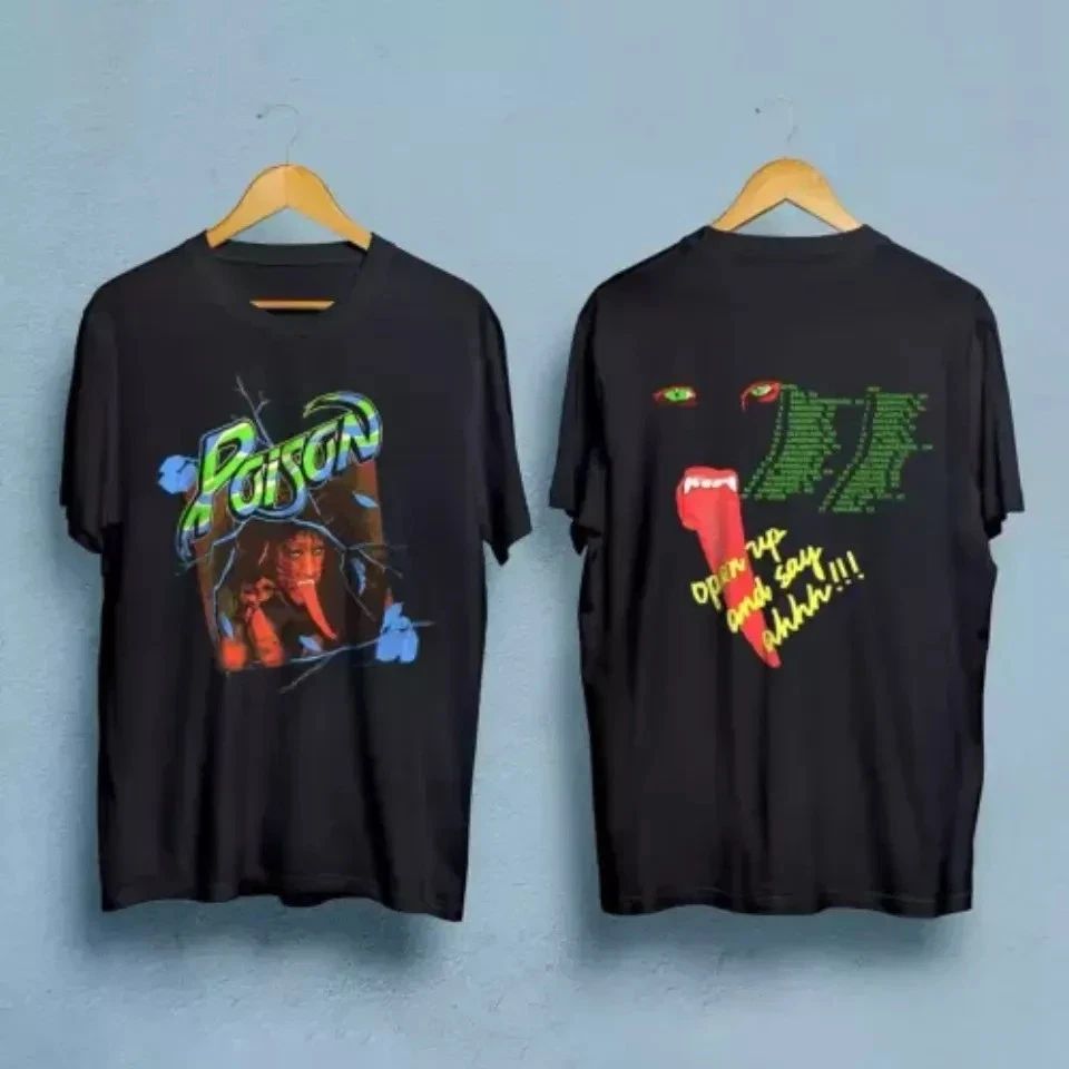 Vintage 80s POISON Open Up And Say Ahh! BANNED 1988 tour concert band Music T-Sh Unisex