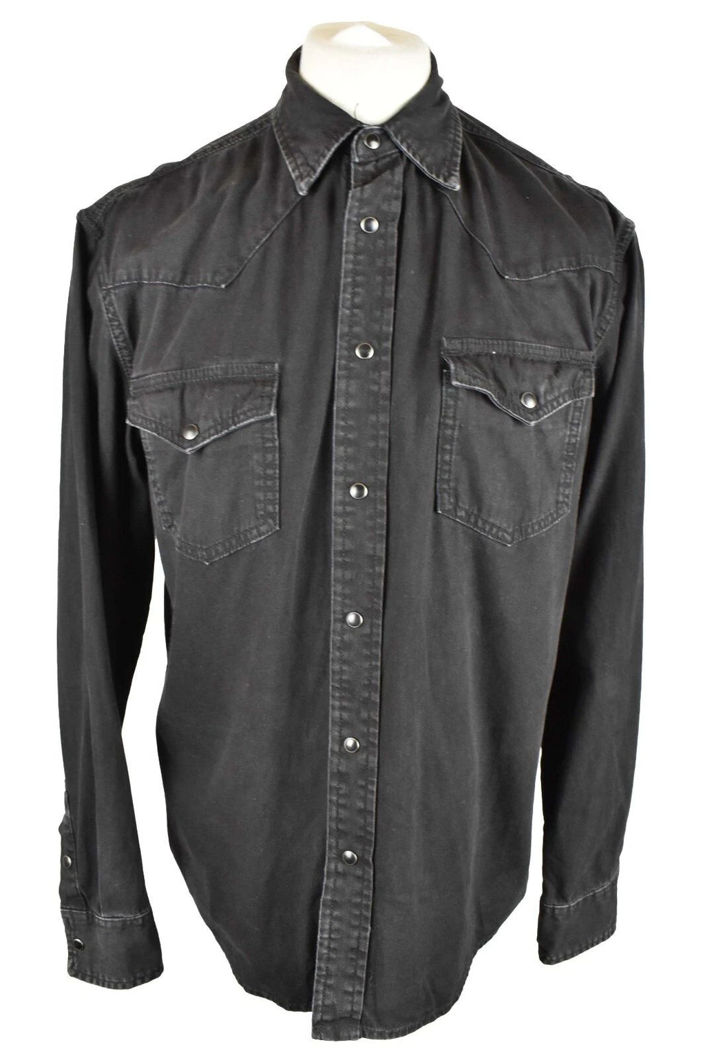 PULL&BEAR Black Long Sleeve Shirt size L Mens Regular Outdoors Outerwear Unisex