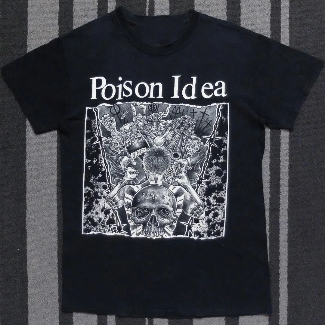 Vtg Poison Idea Band Gift For Fans Cotton Black All Size Unisex Shirt Unisex