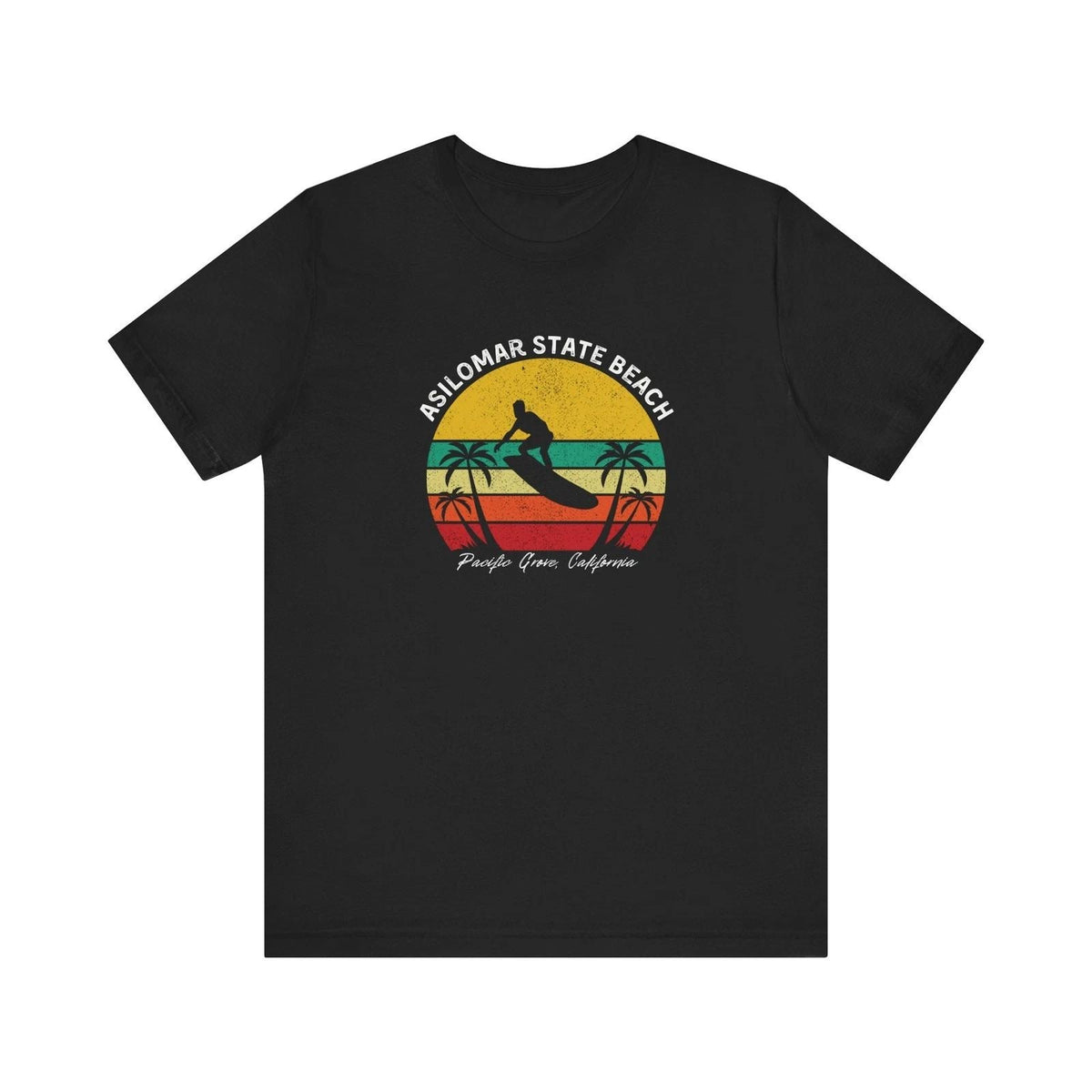 Asilomar State Beach Pacific Grove CA Surf Retro Sunset Surfer Men's Tee Unisex