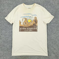 Zion Canyon Shirt Men's Small Beige Utah USA Outdoor Graphic Tee Short Sleeve Unisex
