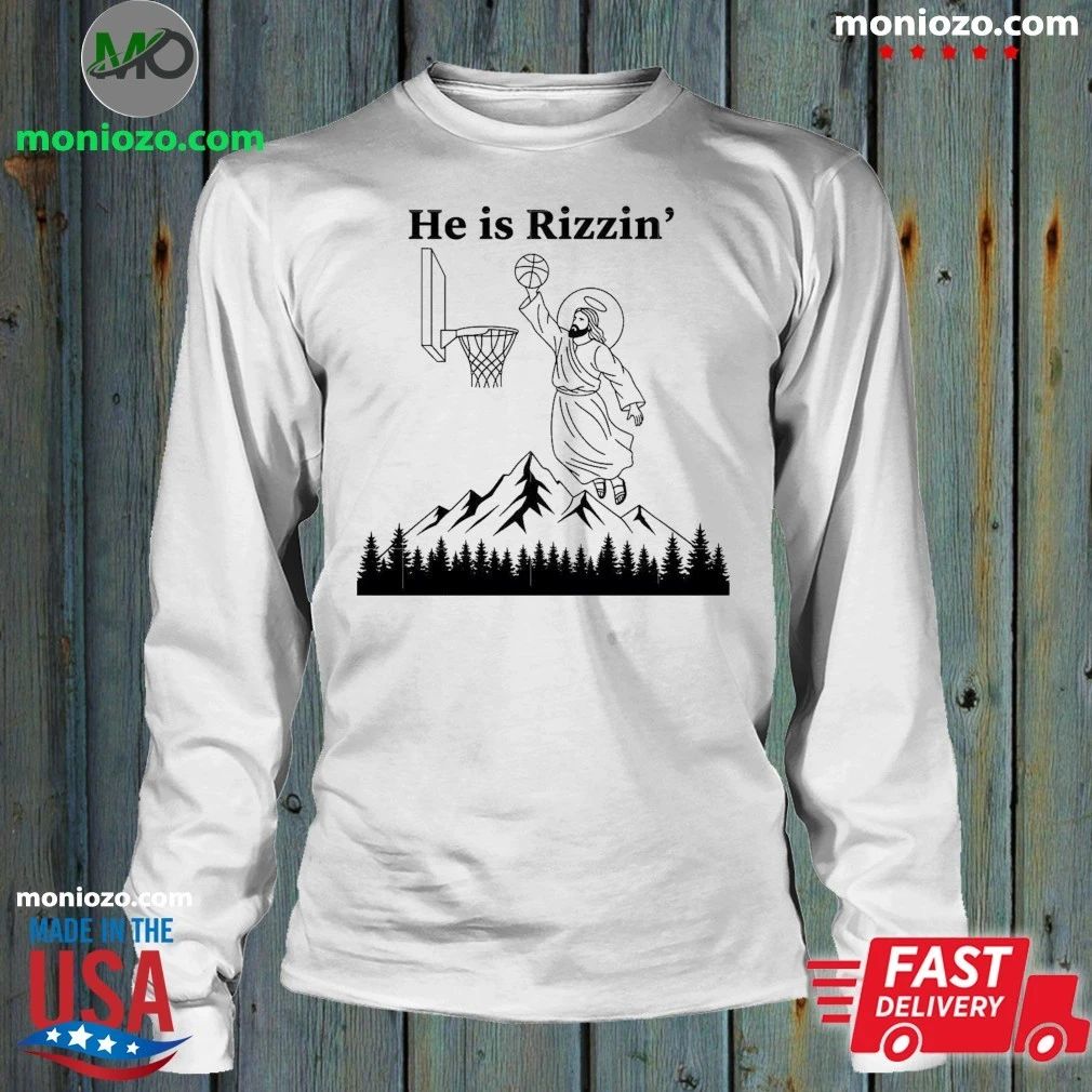Original He is Risen Easter Jesus Playing Basketball Shirt Unisex