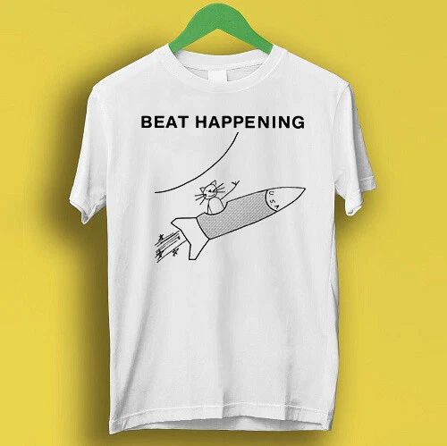 Beat Happening Indie Rock Cat And Rocket Retro Vintage Gift Tee T Shirt P932 Unisex