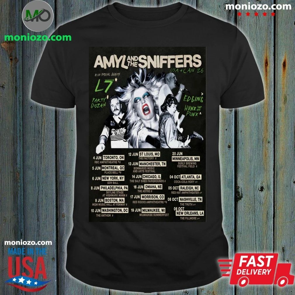 Amyl And The Sniffers 2026 America And Canada Tour Poster Shirt Unisex
