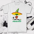 Mexico 86 Pique Classic Football Masscot Men's White Size S to 5XL Unisex
