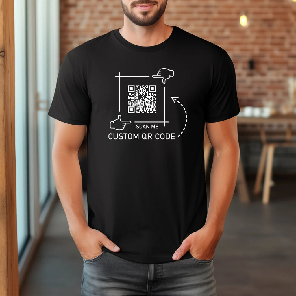 Custom Personalised QR Code T Shirt Printed New Design Unisex Adults Gift T Tops Unisex