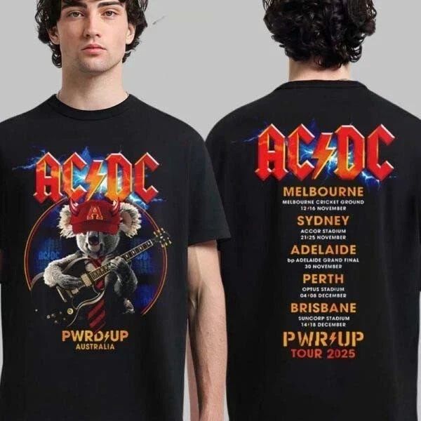 AC DC Power Up Tour 2026 Shirt Two Sided Date Rock Band Tee New Fast Unisex