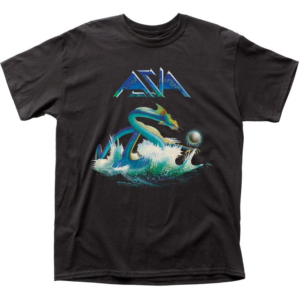 Asia Rock Band Debut Album Cover Mens T Shirt Music Classic Rock Band Tee Black Unisex