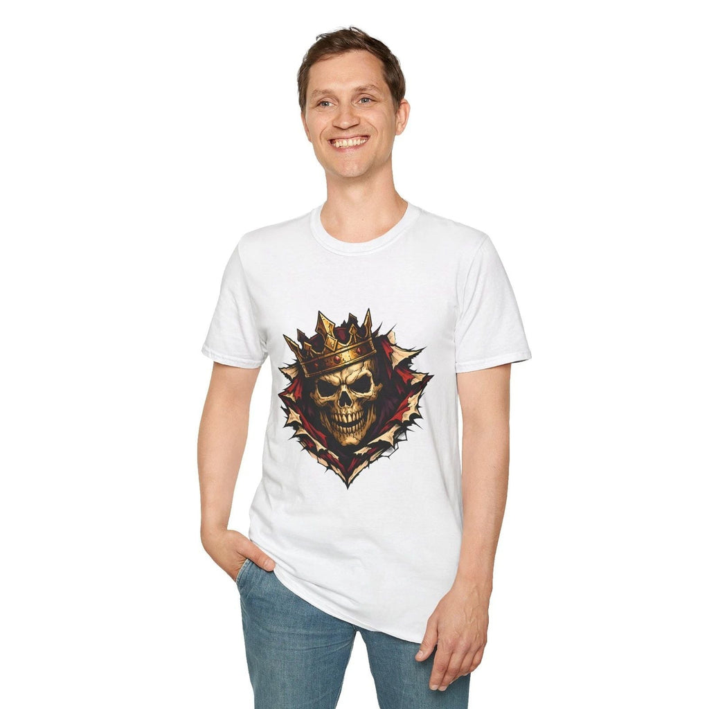 Crowned Skull Chest Tear Gothic Horror Fantasy Royalty Unisex Softstyle Unisex