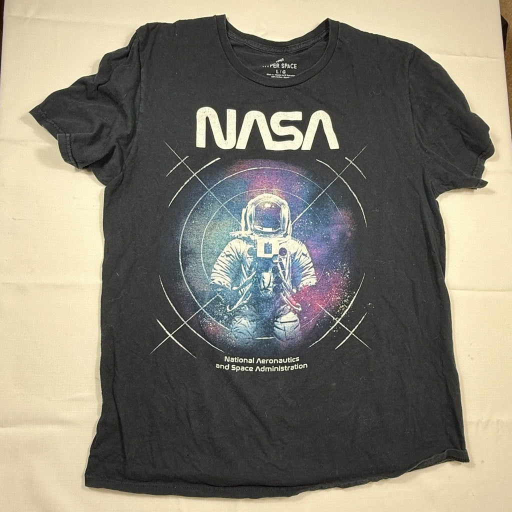 NASA Hyper Space Graphic T Shirt National Aeronautics Large L Cotton Unisex