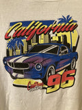 California Custom Motors Men's L 1996 Car Palm Graphic Print Tee Unisex