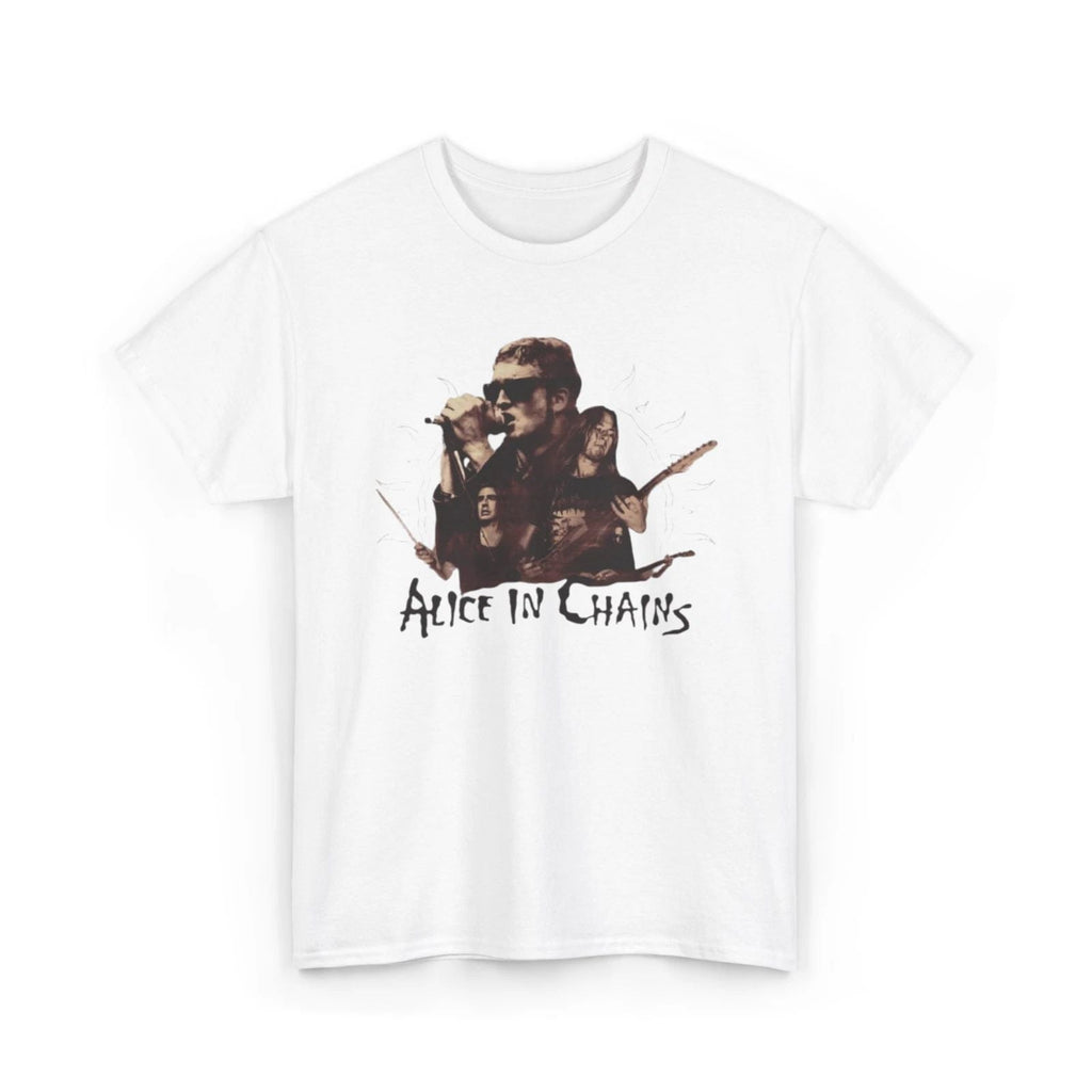 Alice in Chains Grunge Band Tee White Graphic Grunge Rock Unisex Unisex