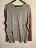 Modern Amusement Men's Long Sleeve Cotton - Poly - Shirt, Gray and Red XL Unisex