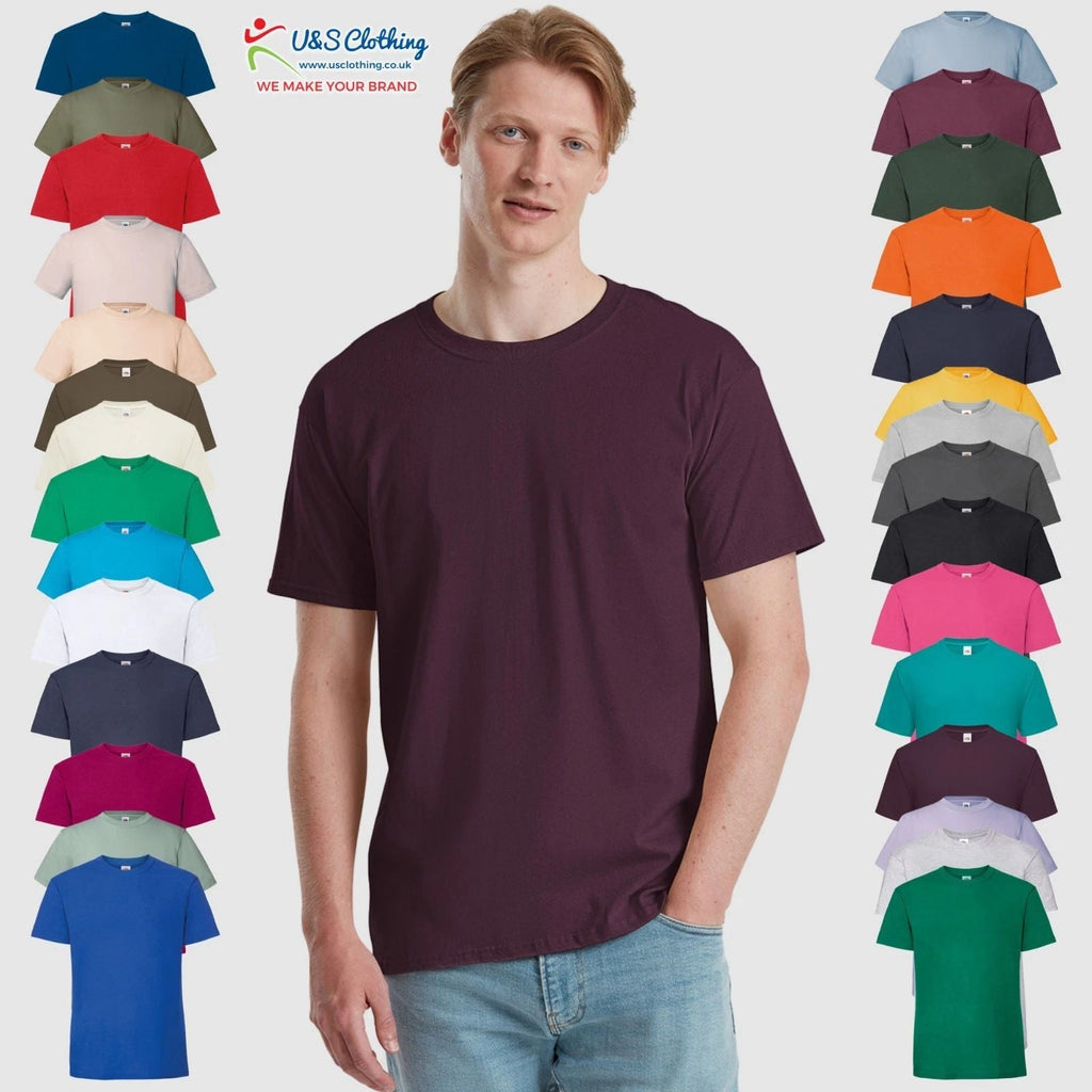 Fruit of the Loom Men's Ringspun Premium Soft Cotton Plain Tee T Shirt Unisex
