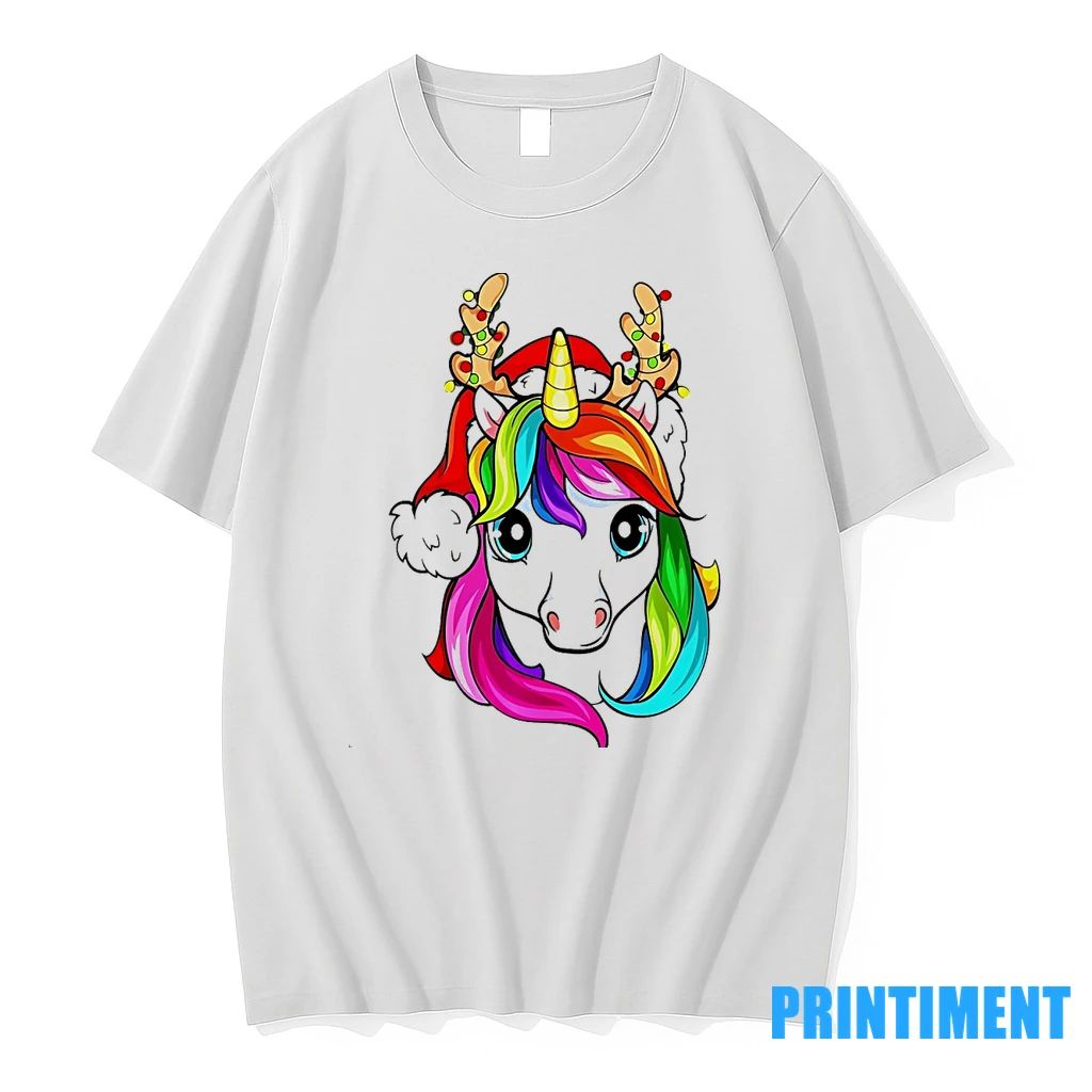 Rainbow Reindeer Unicorn Christmas Lights Tshirts Sweater Unisex