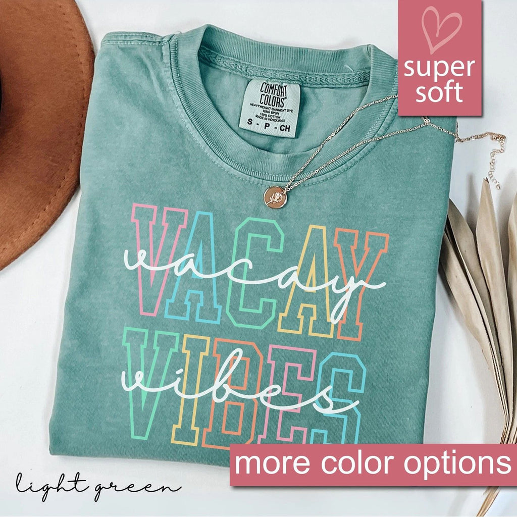Comfort Colors® Vacay Vibes Shirt, Vacation Shirt, Camping Shirts, Travel Shirt, Unisex