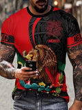 T Shirt Mexican Aztec Eagle Cactus Fashion Mexico Men Short Sleeve Red Black Tee Unisex
