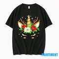 Floral Antler Unicorn Christmas Lights Tshirts Sweater Unisex