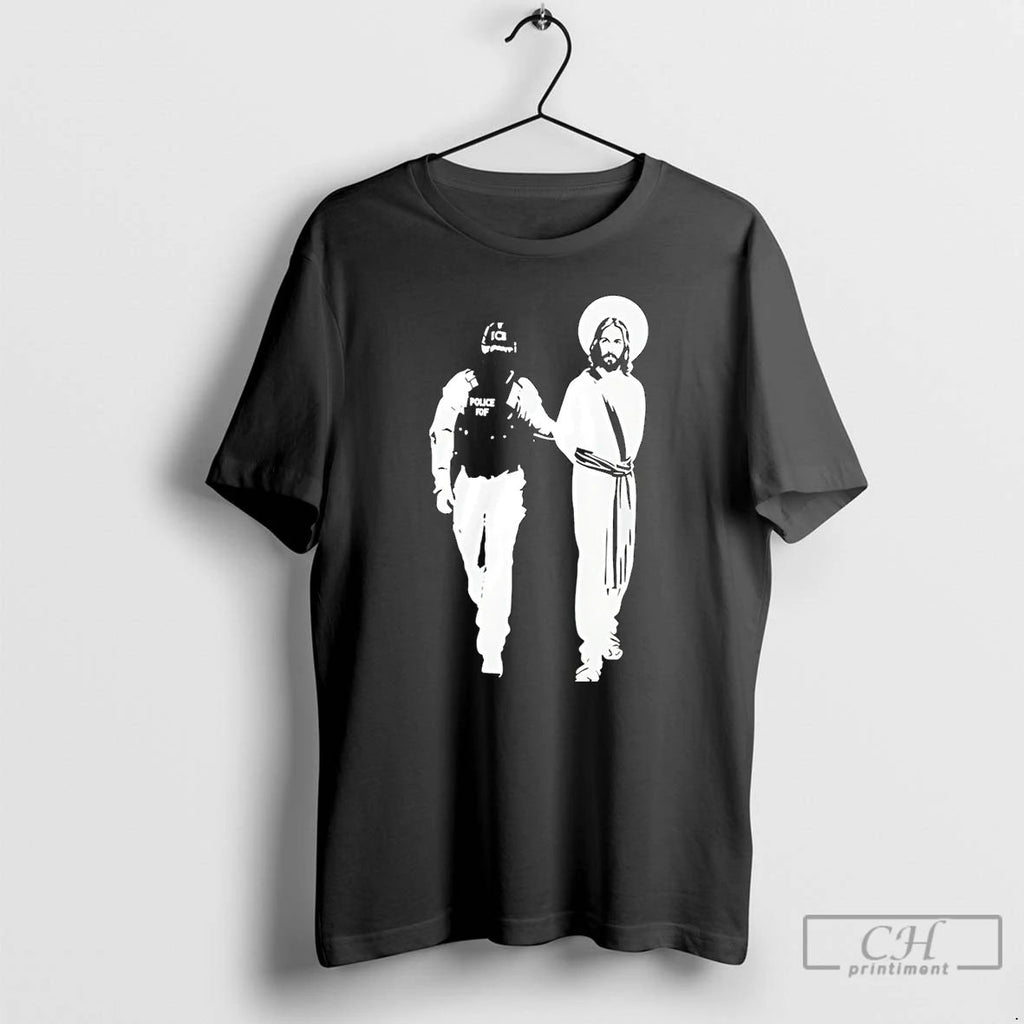Classic Police Arrested Jesus Ice Detaining Jesus Christmas T Shirts Unisex
