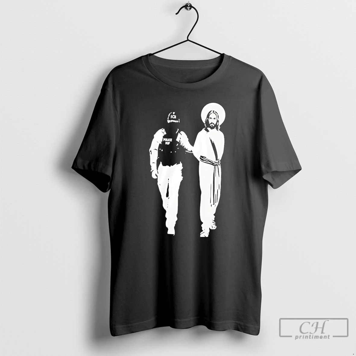 Classic Police Arrested Jesus Ice Detaining Jesus Christmas T Shirts Unisex