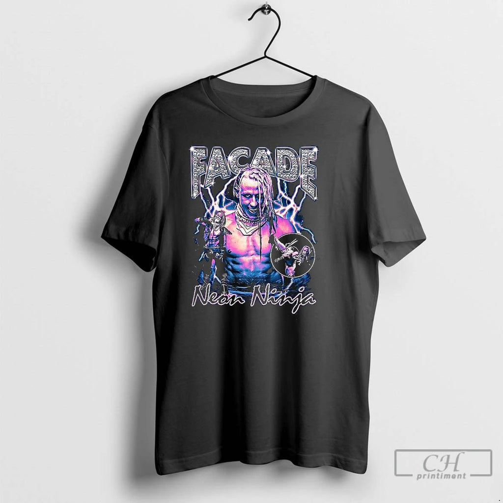 Classic Facade Neon Ninja Bling Bling Lighting Graphic T Shirts Unisex