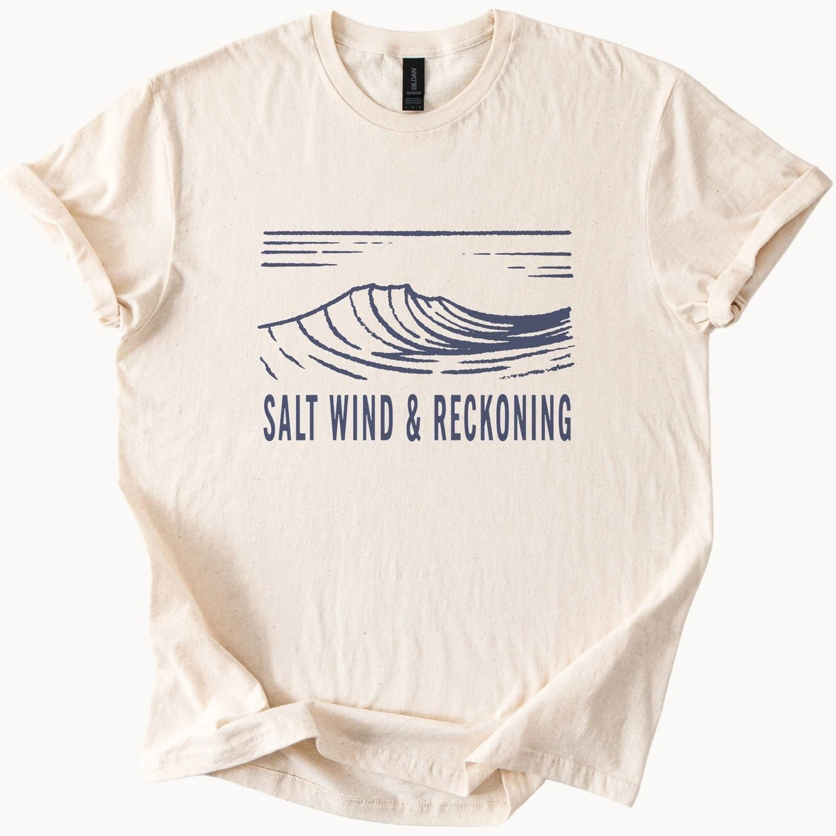 Salt Wind and Reckoning Graphic Tee Ocean Wave Design Unisex