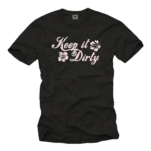 MEN'S SURF SAYING KEEP IT DIRTY PRINTED DESIGN FLOWER BEACH SKATE S-XXL Unisex