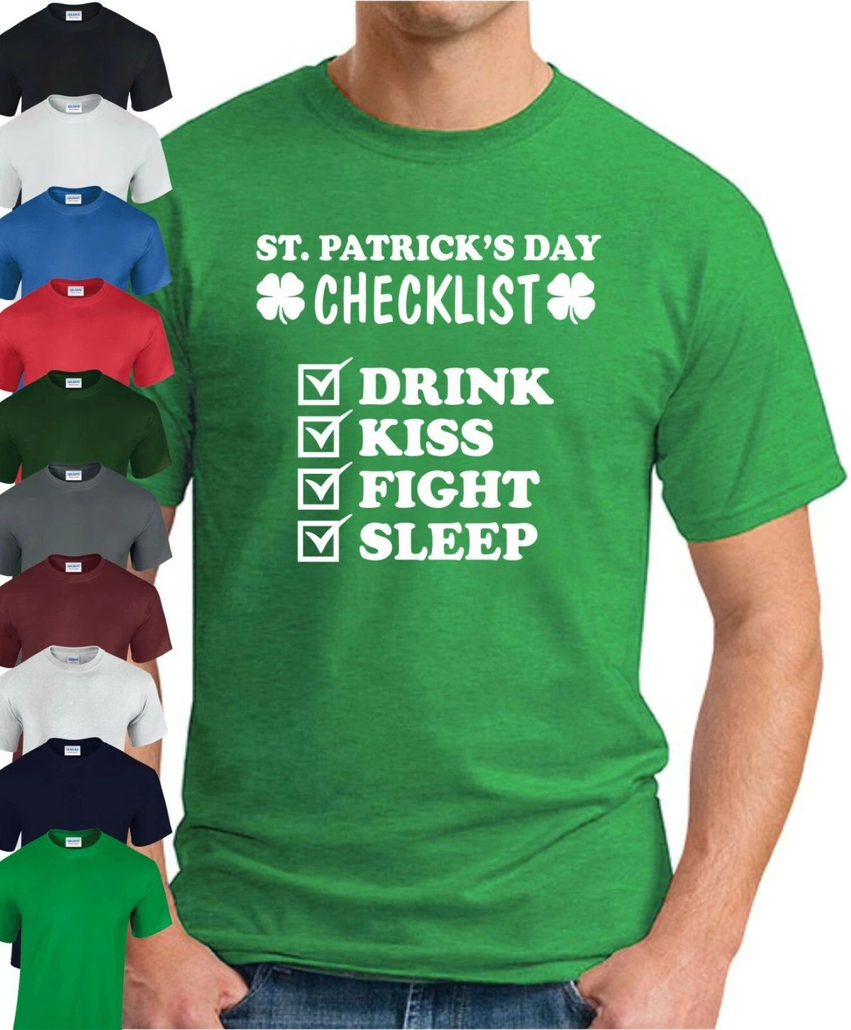 ST PATRICKS DAY CHECKLIST > Funny Slogan Novelty Irish Geek Nerd Men's Top Unisex