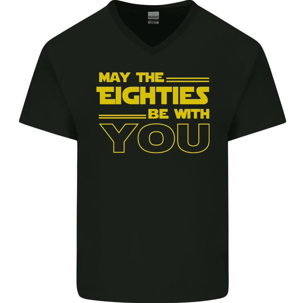May the 80s Eighties Be With You Sci-Fi Mens V-Neck Cotton Unisex