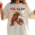 Lobster Cowboy Shirt, Yee Claw Graphic Tee, Funny Lobster Western , Trend Unisex