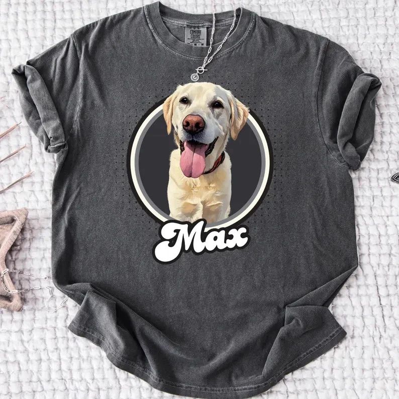 Custom Pet Photo Name Comfort Tee Personalized Dog Lover Unisex