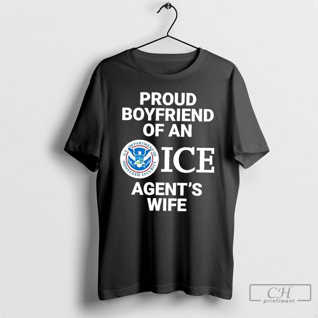 Classic Proud Boyfriend Of An Ice Agents Wife T Shirts Unisex