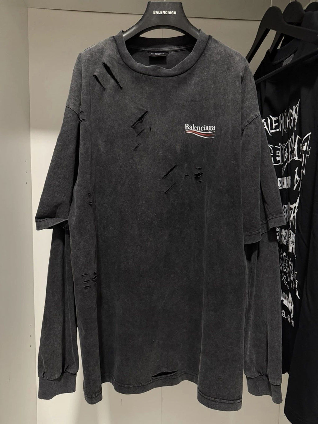 BALENCIAGA IN BLACK Grey Size L Over Fit XXL TOP Unisex