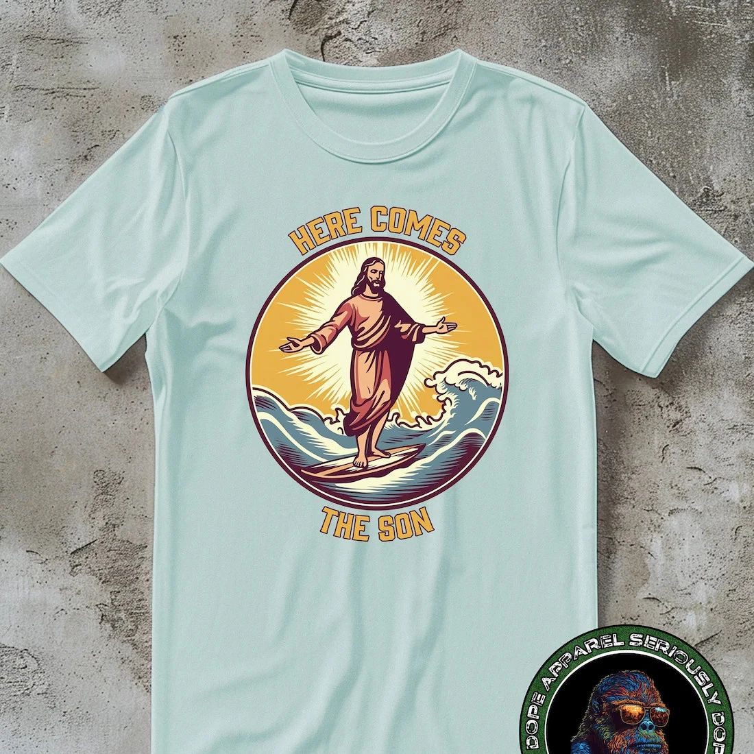 Jesus Shirt Cool Retro Surfing Funny Jesus 90s Graphic Tee Jesus Unisex
