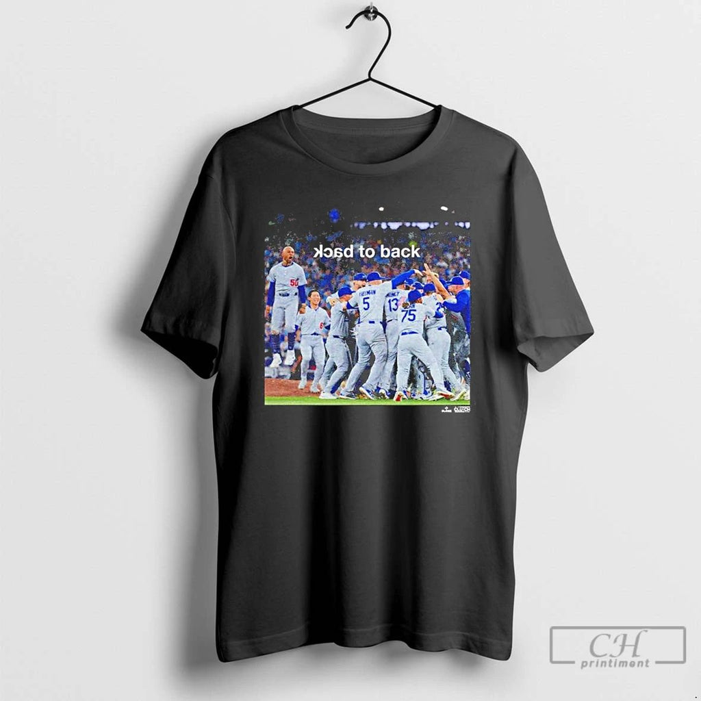 Premium Dodgers Back To Back Los Angeles Champions Photo T Shirts Unisex
