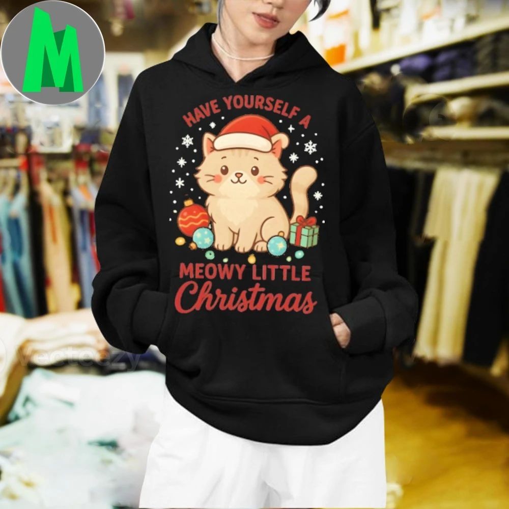 Have Yourself a Meowy Little Christmas Cute Cat Lover Holiday Shirt Unisex