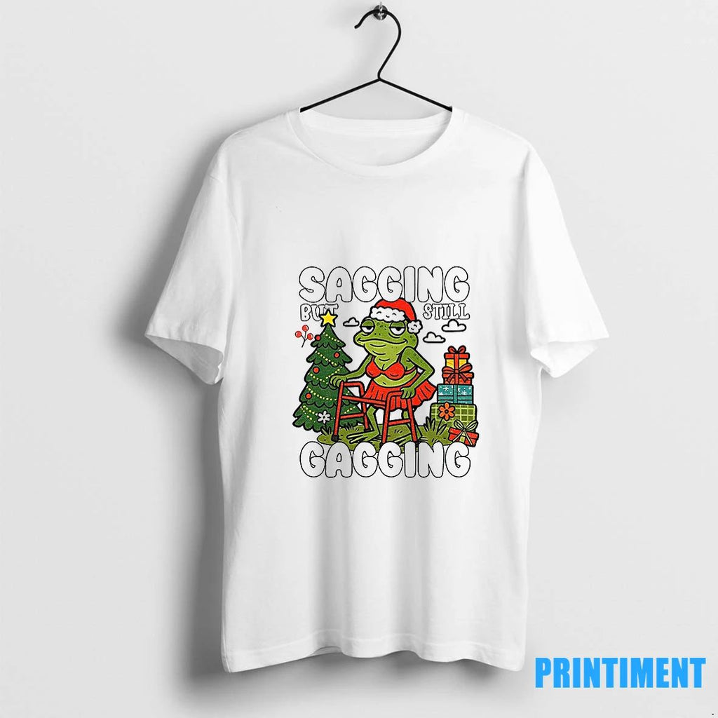 Frog Santa Hat Sagging But Still Gagging Christmas Tshirts Sweater Unisex