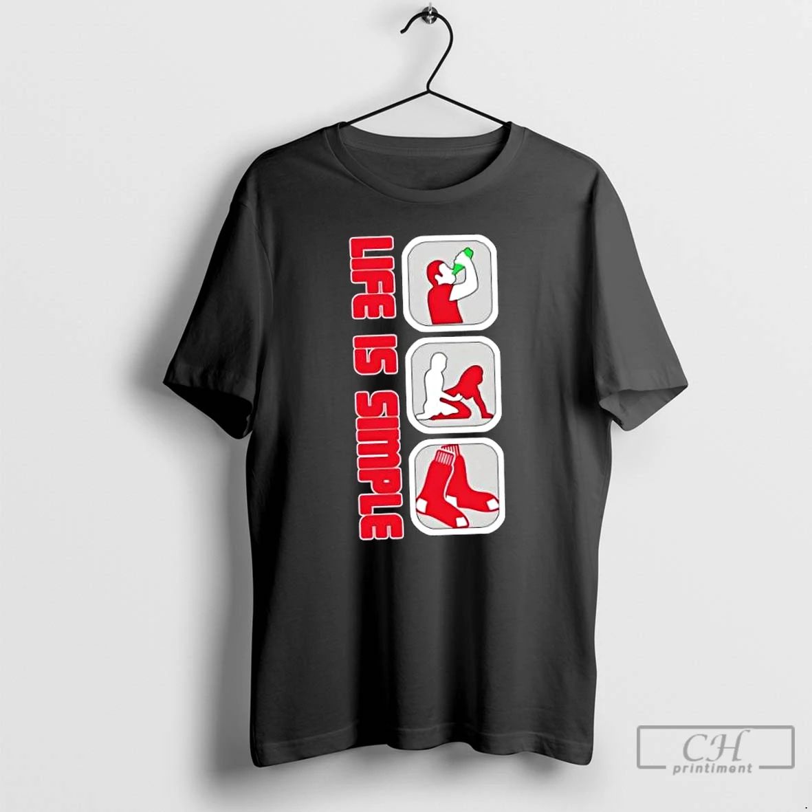 Classic Boston Red Sox Baseball Life Is Simple T Shirts Unisex