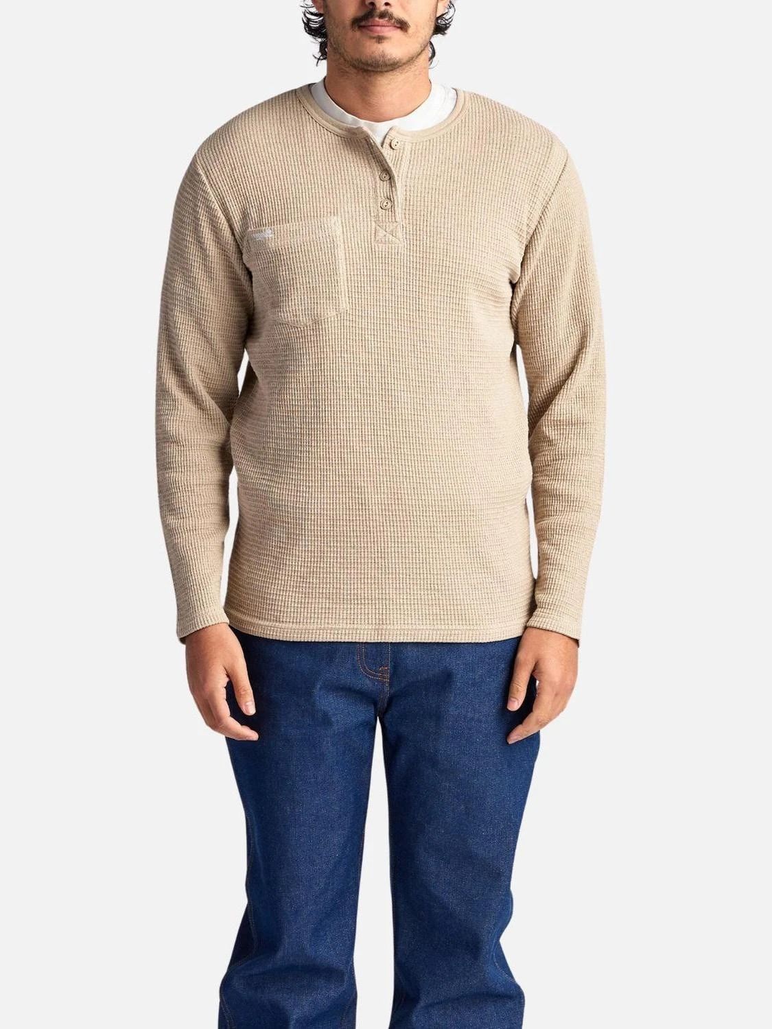 Seager Co. Sawpit Henley Long Sleeve Thermal Top Size 2XL Unisex