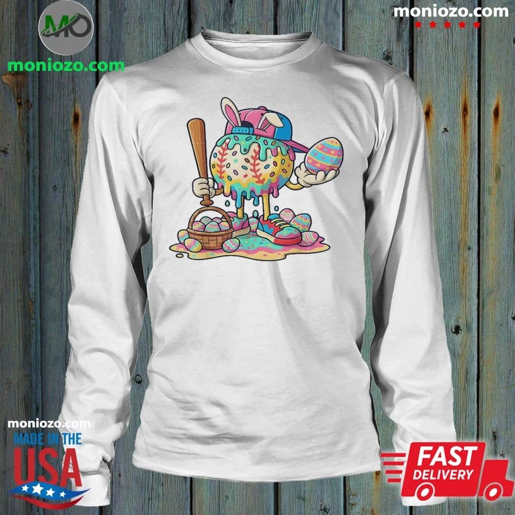Original Easter Baseball Drip Ice Cream Shirt Unisex