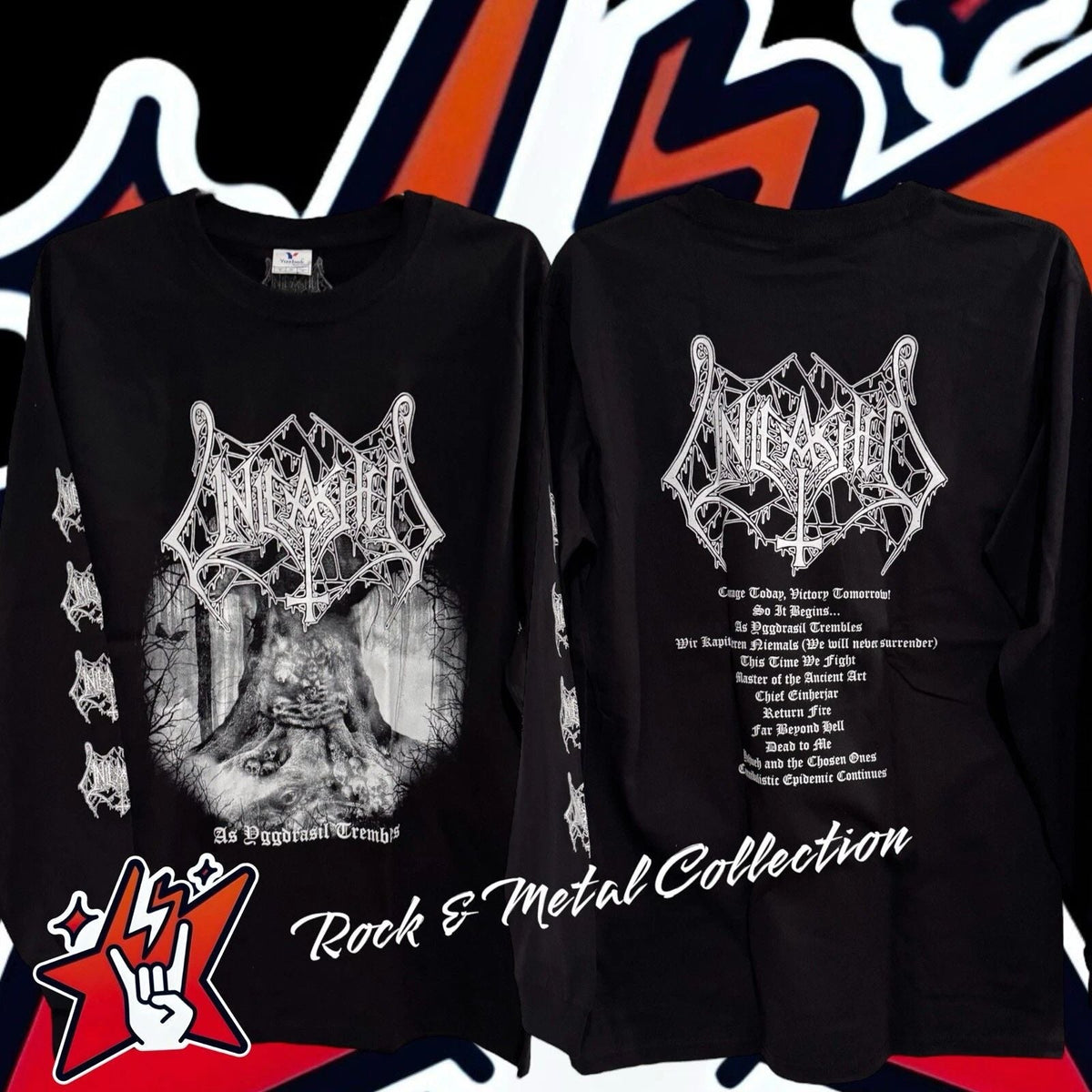 Unleashed New in Short and Long Sleeve Dismember Entombed Grave Unisex