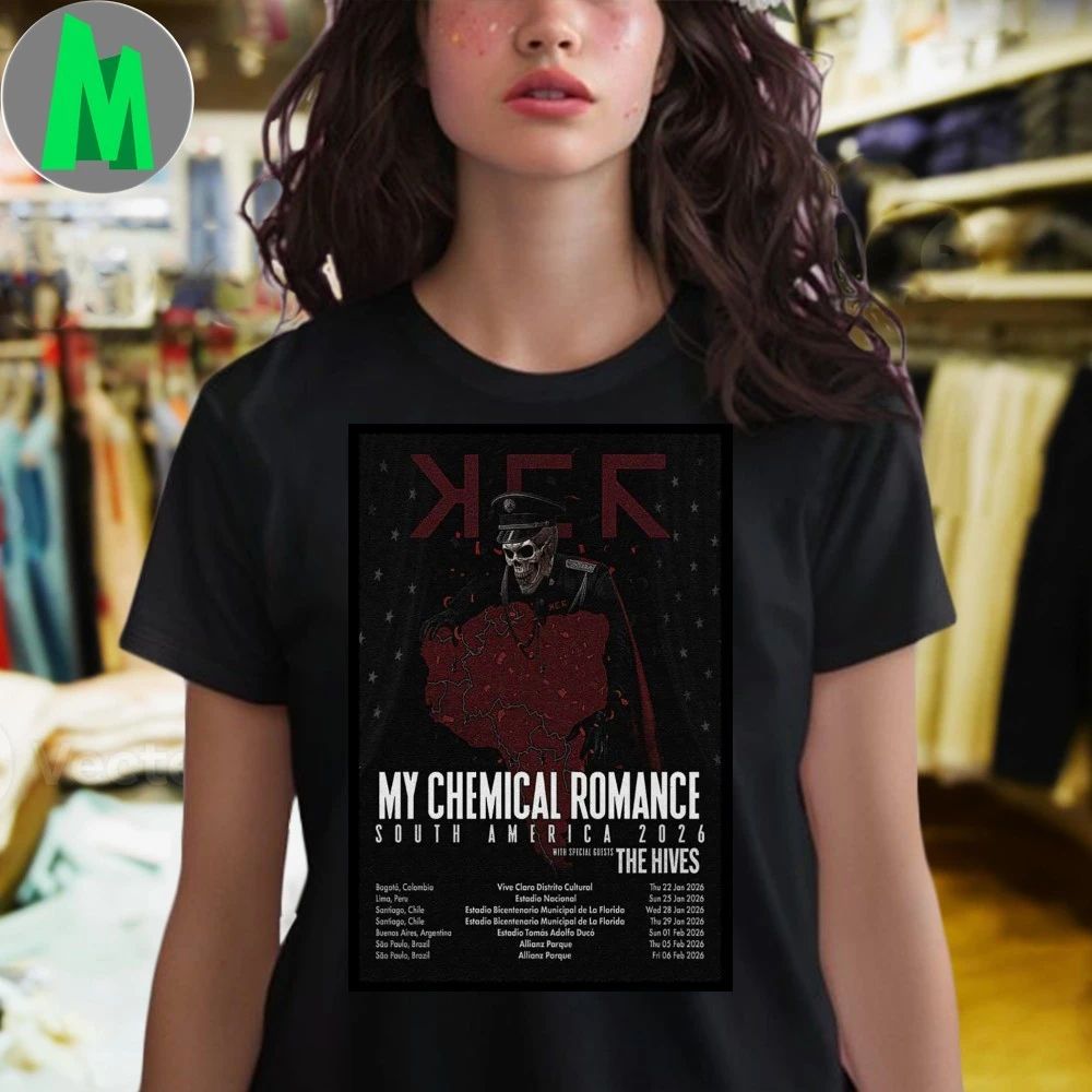 Original My Chemical Romance South America 2026 Poster Shirt Unisex